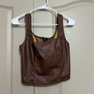 brown leather top